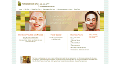 Desktop Screenshot of paradiseskinspa.com
