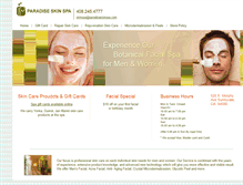 Tablet Screenshot of paradiseskinspa.com